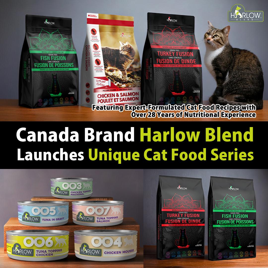 Canada Brand Harlow Blend Launches Unique Cat Food Series Featuring Expert-Formulated Cat Food Recipes with Over 28 Years of Nutritional Experience