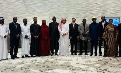 Caption: Nigeria’s Ambassador to Qatar and immediate past Chairman of the Independent National Electoral Commission (INEC), Prof. Mahmood Yakubu (8th left), being received on Wednesday in Doha by the Director of the Protocol Department, Qatar Ministry of Foreign Affairs, H.E. Ambassador Ibrahim Yousif Abdullah Fakhro, joined by 13 African Ambassadors from Guinea, Algeria, Burundi, Morocco, Tanzania, Mali, Niger, Burkina Faso, Ghana, Senegal, Togo, Benin and the Central African Republic.