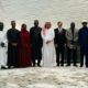 Caption: Nigeria’s Ambassador to Qatar and immediate past Chairman of the Independent National Electoral Commission (INEC), Prof. Mahmood Yakubu (8th left), being received on Wednesday in Doha by the Director of the Protocol Department, Qatar Ministry of Foreign Affairs, H.E. Ambassador Ibrahim Yousif Abdullah Fakhro, joined by 13 African Ambassadors from Guinea, Algeria, Burundi, Morocco, Tanzania, Mali, Niger, Burkina Faso, Ghana, Senegal, Togo, Benin and the Central African Republic.